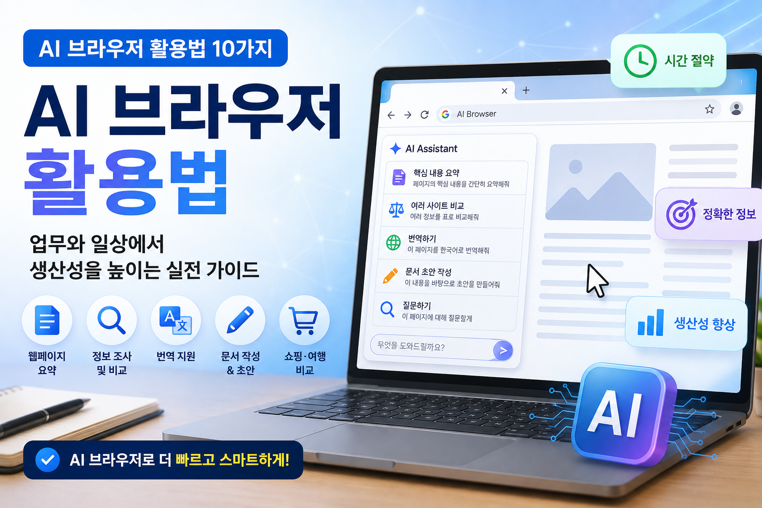 AI 브라우저 활용법 업무와 일상에서 생산성을 높이는 실전 활용 가이드