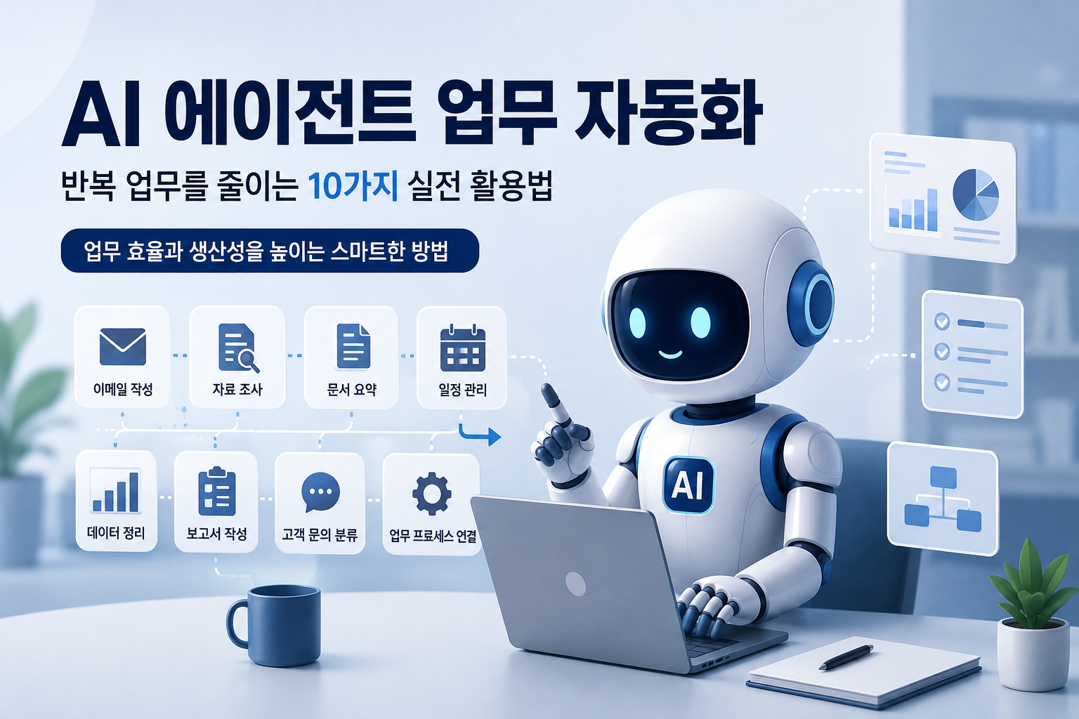 AI 에이전트 업무 자동화 반복 업무를 줄이는 10가지 실전 활용법
