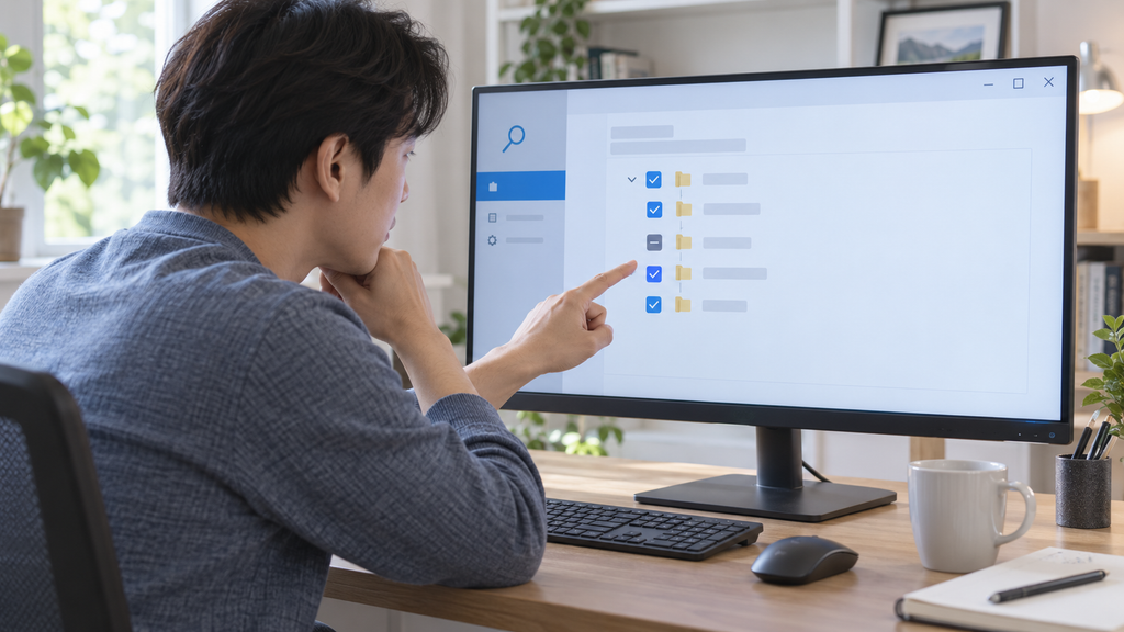 Windows 검색 범위와 검색 제외 폴더를 확인하는 모습
