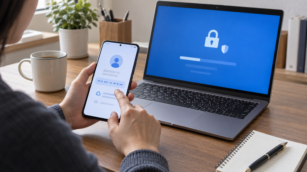 Windows 11 복구 전 스마트폰으로 BitLocker 복구키를 확인하는 재현 장면