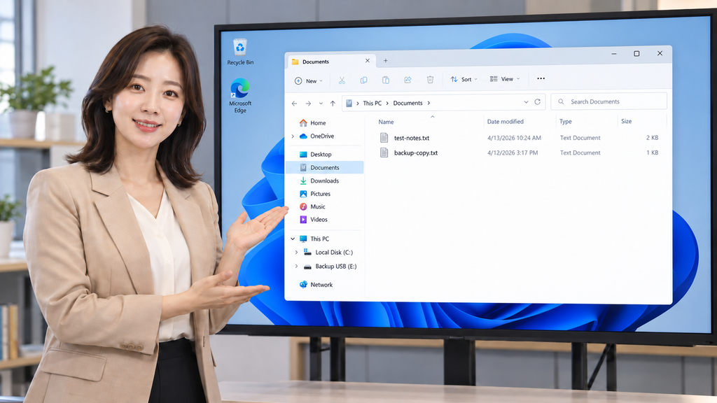 Windows 11 Point-in-time Restore 전 파일과 백업 드라이브 확인